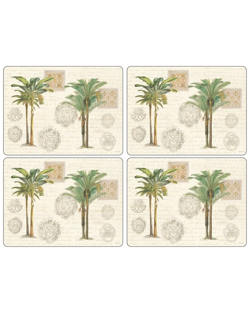 Vintage Palm Study Set of 4 Placemats - Green