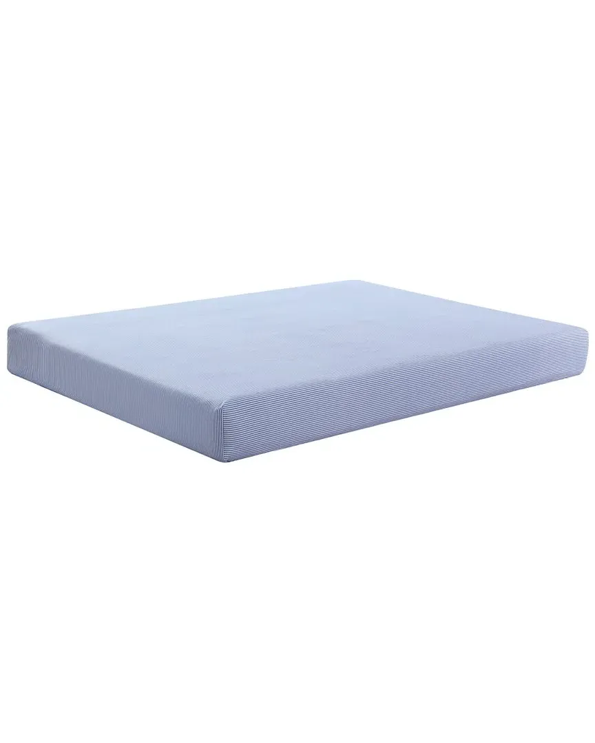 Oxford Stripe Cotton Percale Fitted Sheet - Blue image