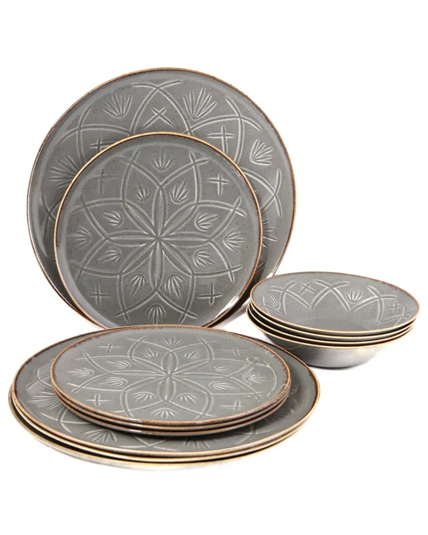 Christina 12pc Dinnerware Set - Dark Grey, Porcelain image