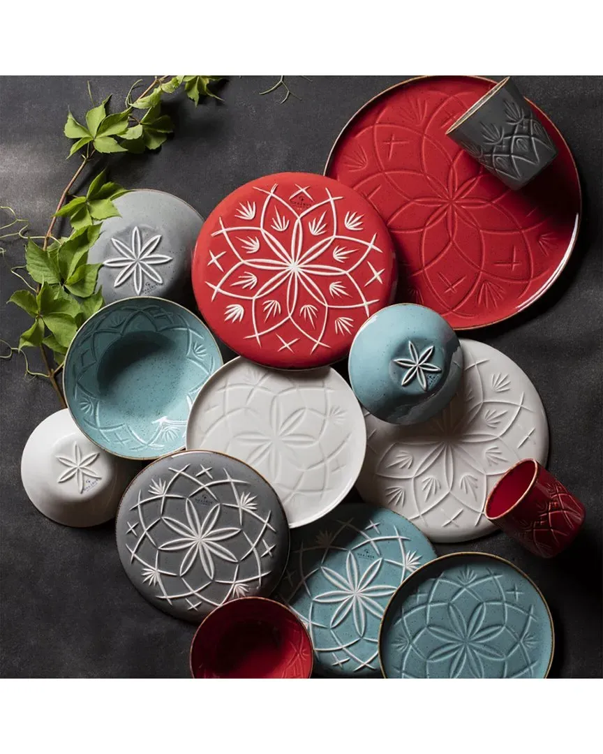 Christina 12pc Dinnerware Set - Turquoise, Porcelain