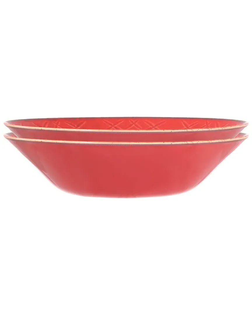 Christina 2pc Bowl Set - Red, Porcelain