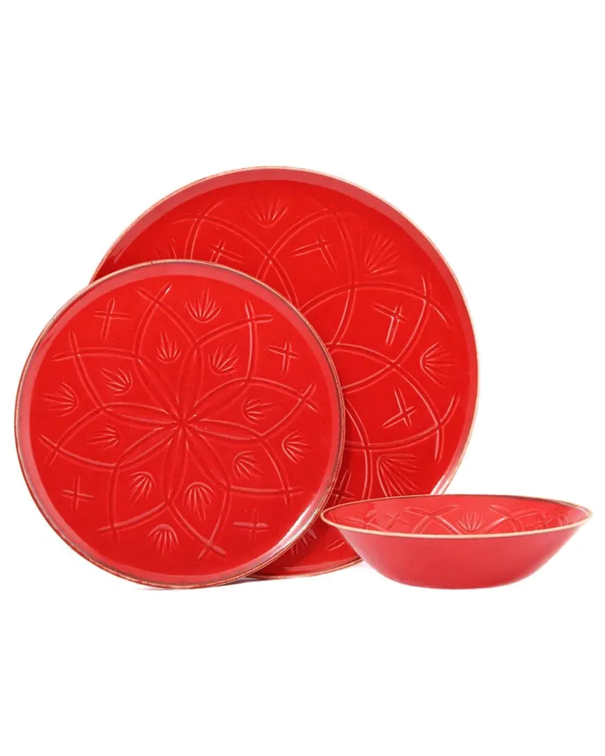 Christina 3pc Place Setting - Red, Porcelain