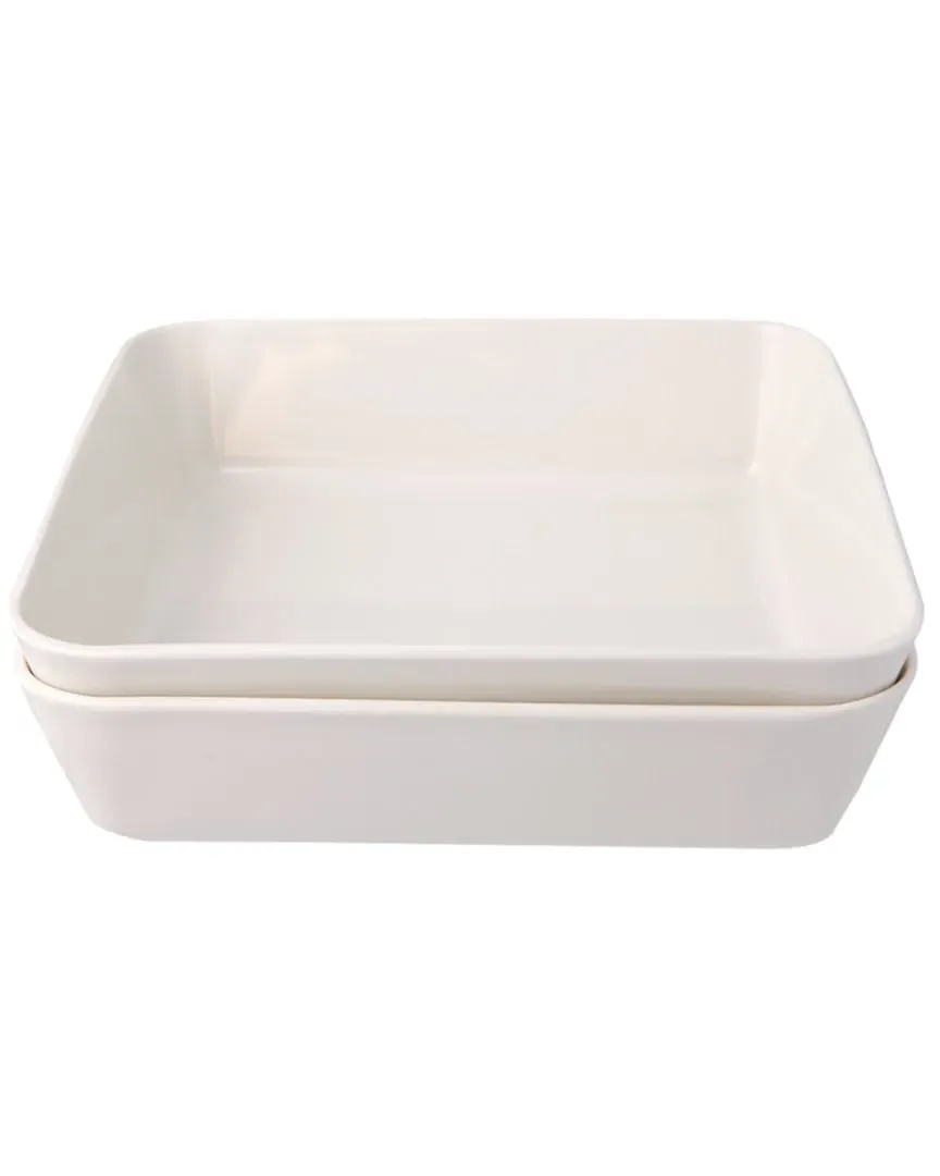 Cortot 2pc Bowl Set - White, Porcelain image
