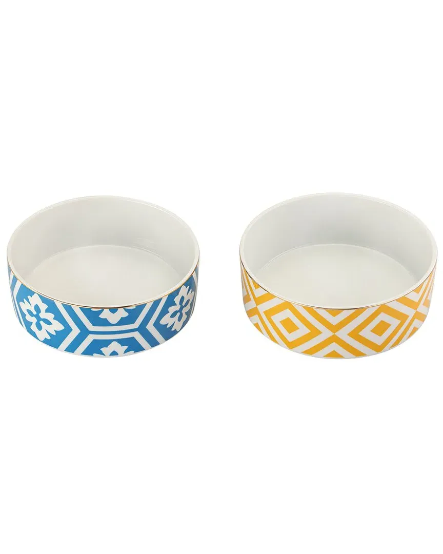 Morocco 2pc Serving Bowl Set - Blue/Yellow, Porcelain image