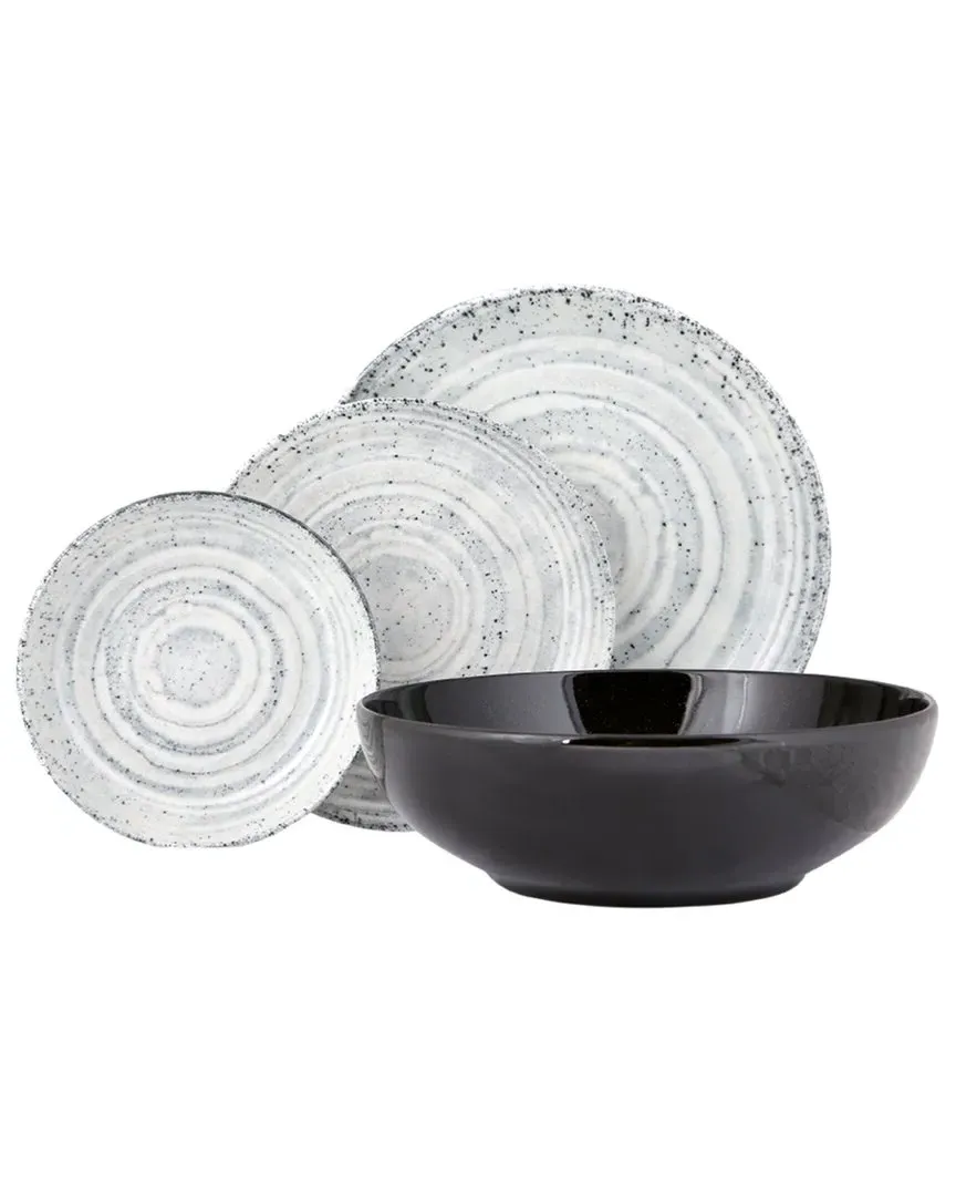 Natura 4pc Place Setting with Serving Bowl - Beige, Porcelain