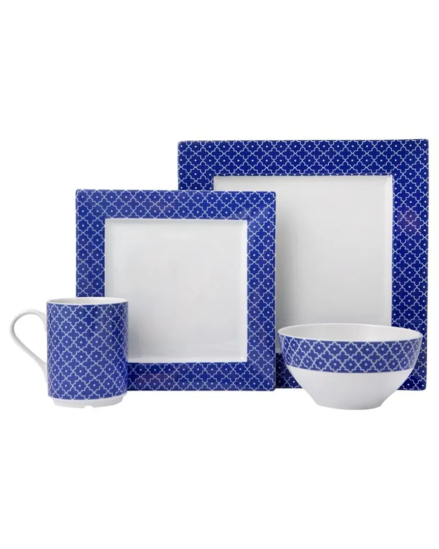 Passion 4pc Place Setting - Blue, Porcelain image
