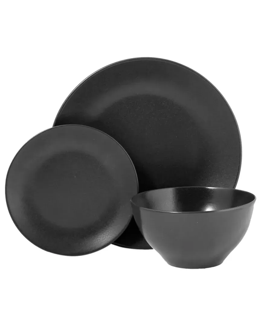 Seasons 3pc Place Setting - Black, Porcelain