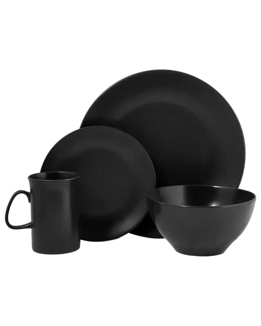 Seasons 4pc Place Setting - Black, Porcelain image