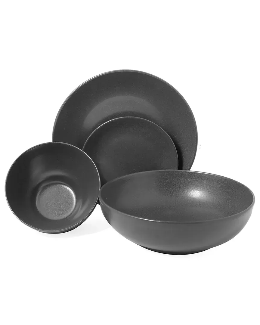 Seasons 4pc Place Setting with Serving Bowl - Black
