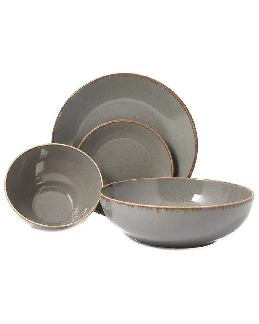 Seasons 4pc Place Setting with Serving Bowl - Dark Grey