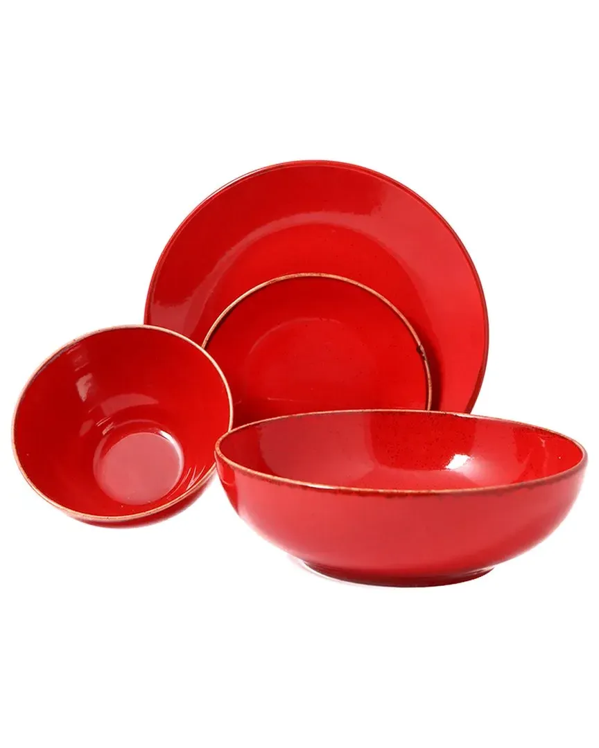 Seasons 4pc Place Setting with Serving Bowl - Red