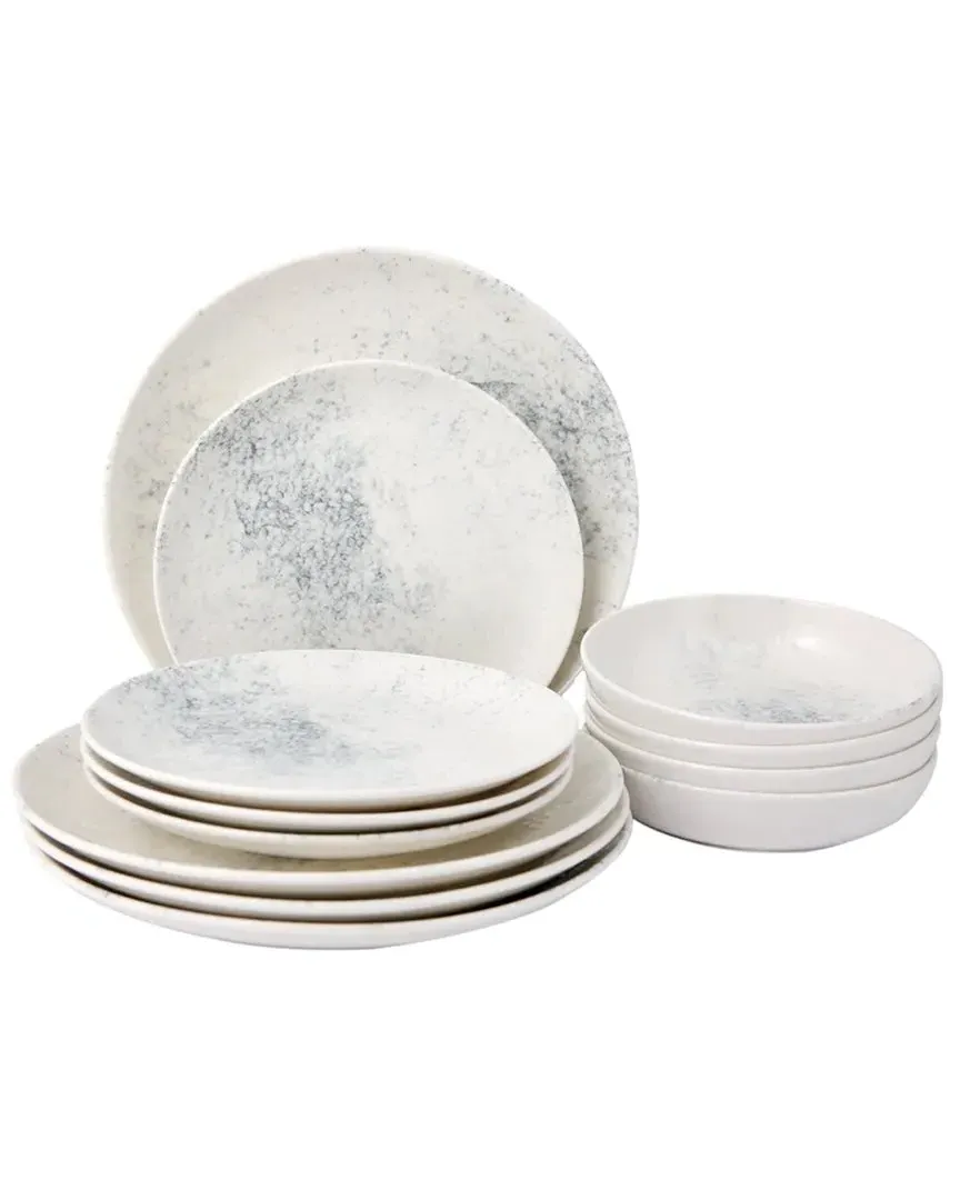 Smoky 12pc Dinnerware Set - Beige, Porcelain