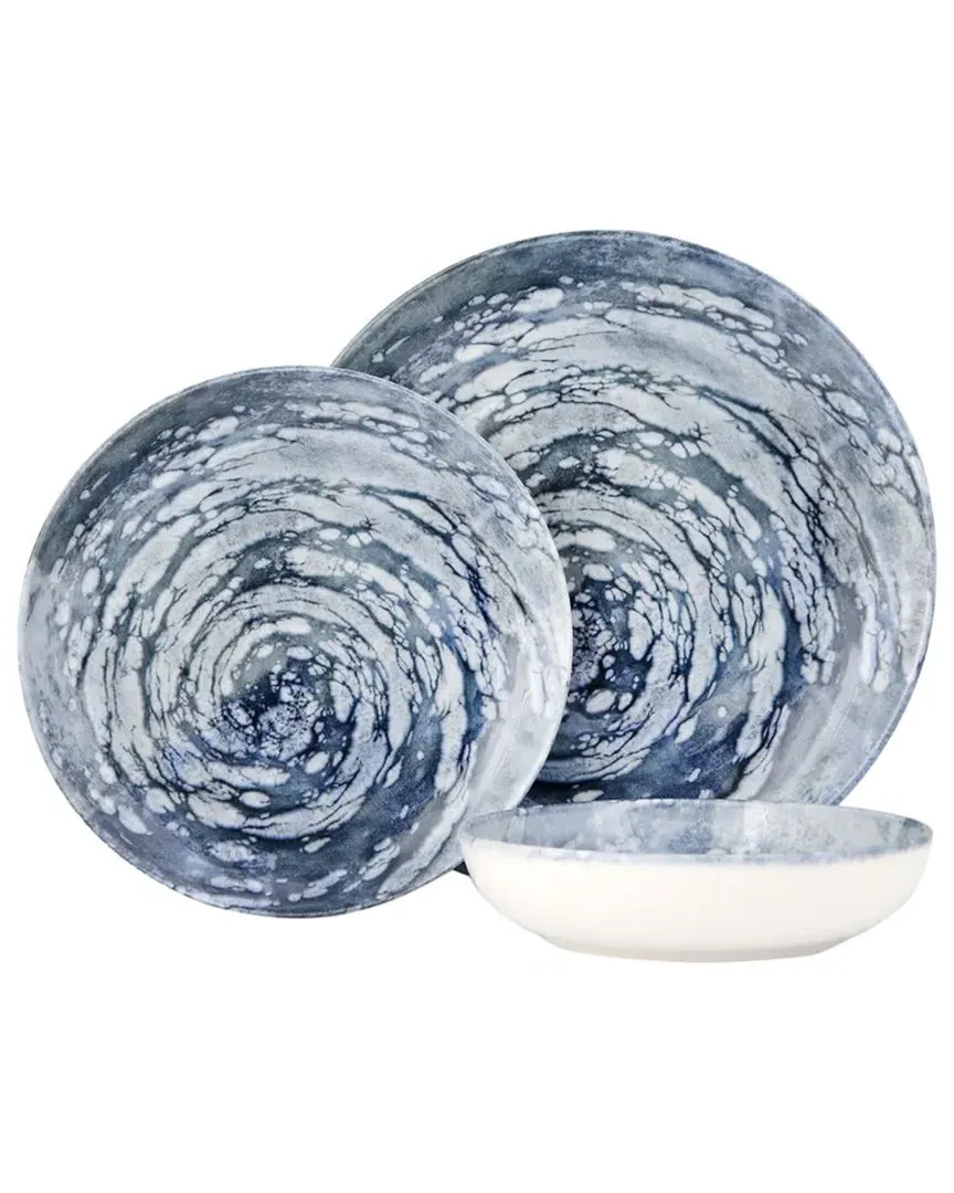 Vortex 3-Piece Place Setting - Blue, Porcelain image