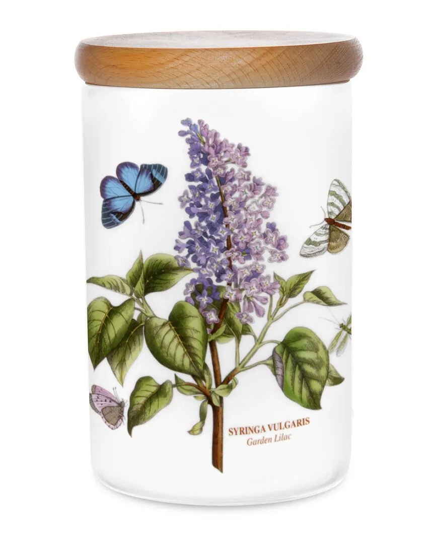 Botanic Garden 7In Airtight Canister - White, Earthenware