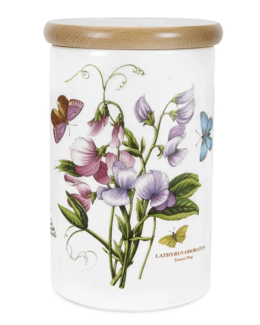 Botanic Garden 8In Airtight Canister - White, Earthenware