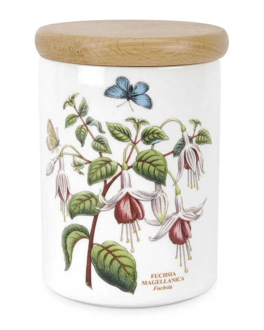 Botanic Garden Fuchsia Airtight Canister - White, Earthenware image