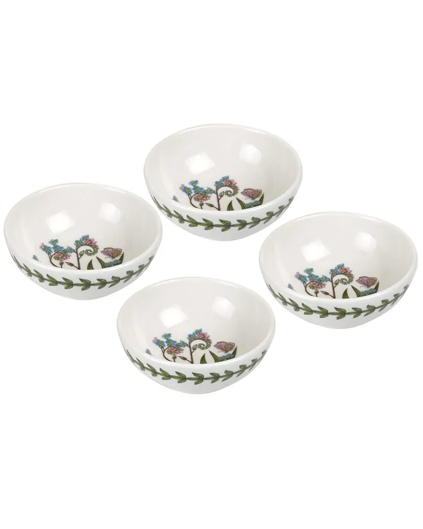 Botanic Garden Low Bowls Set of 4 - White, Porcelain