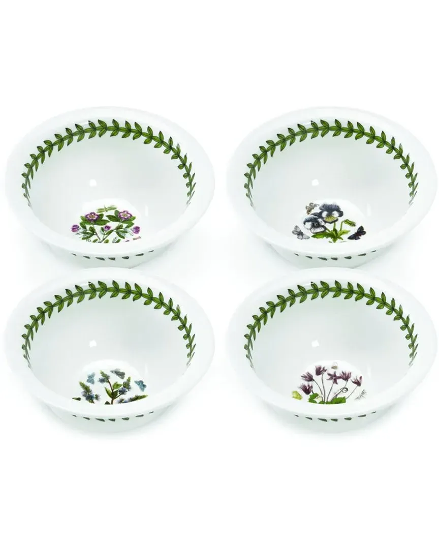 Botanic Garden Mini Round Bowls Set of 4 - White, Earthenware