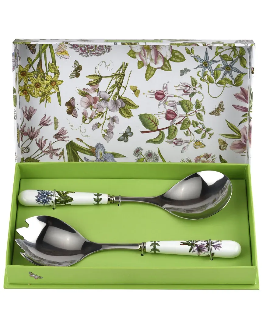 Botanic Garden Salad Servers Set of 2 - White, Earthenware image