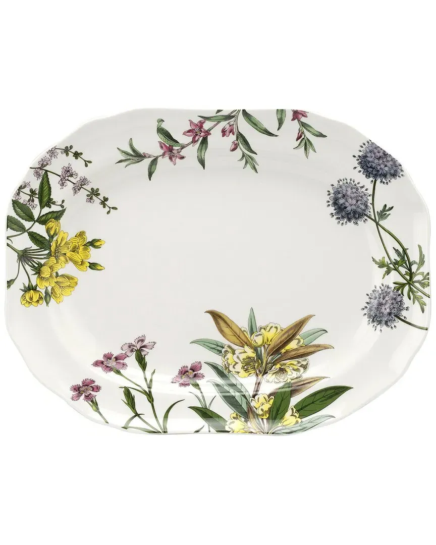 Stafford Blooms 14in Oval Platter - White, Porcelain image