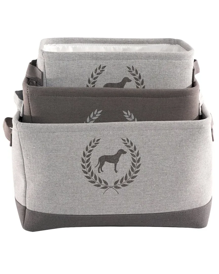 Precious Tails Storage Bins Set - Grey, Linen image