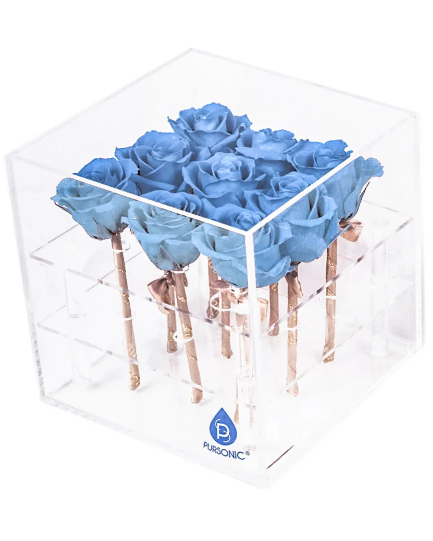 9 Preserved Roses - Blue image