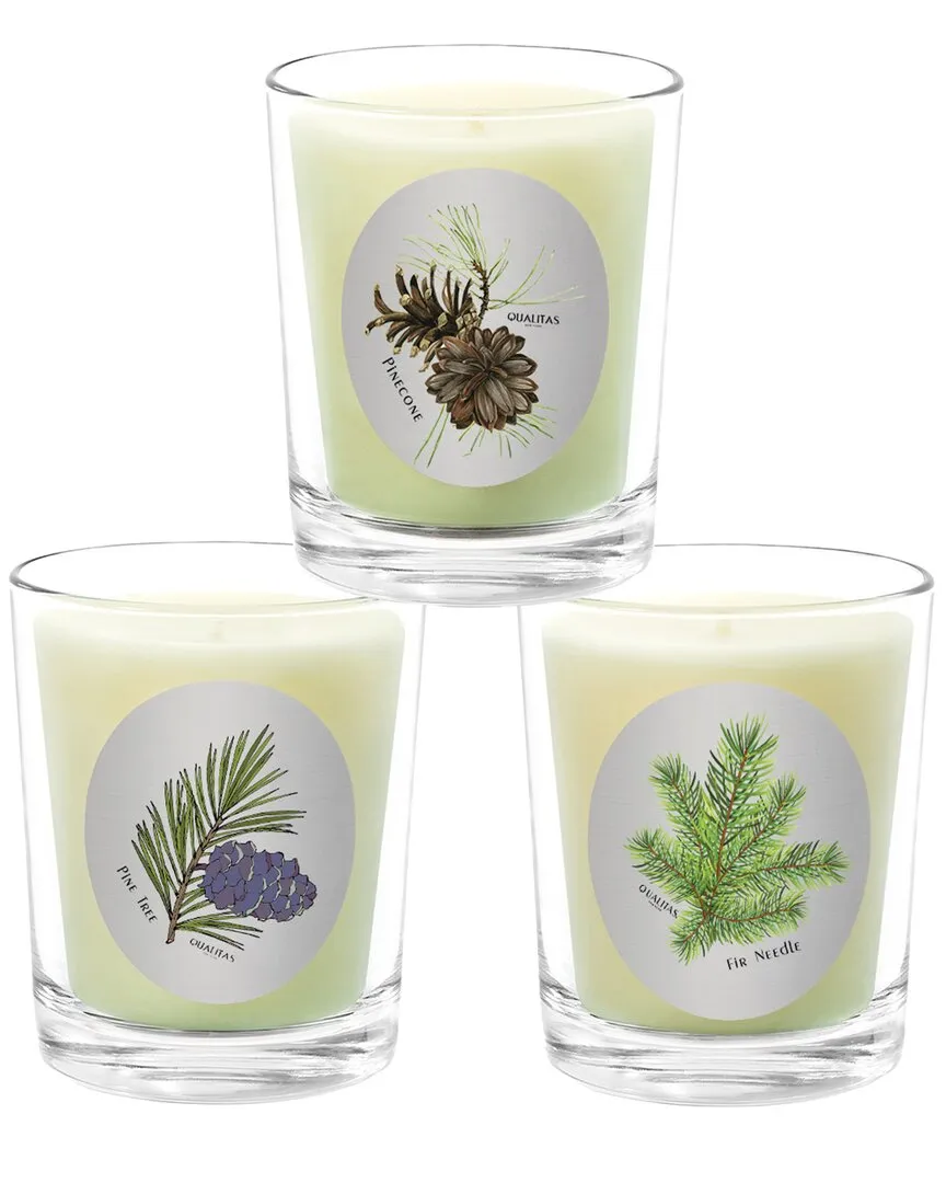 3pc Candle Set - White, Beeswax image