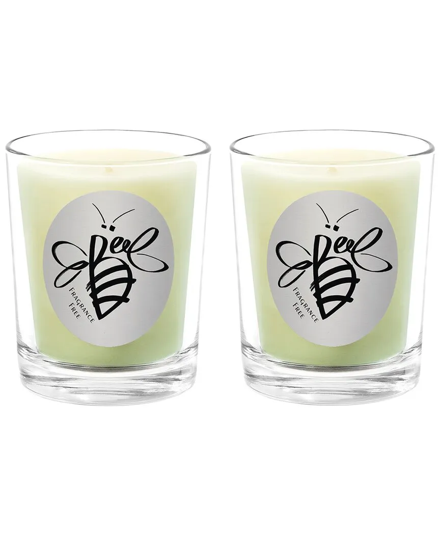Fragrance Free Beeswax Candle Set - White