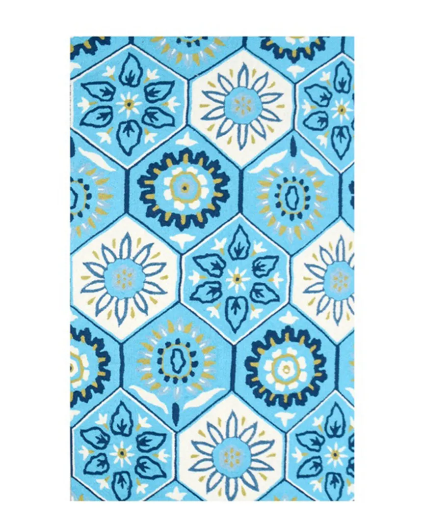 Catalina Tile Hand-Made Indoor/Outdoor Rug - Blue, Polyester