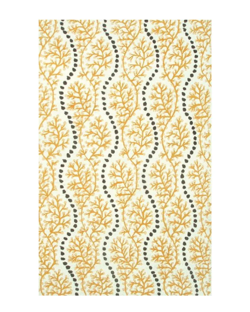 Coral Cascades Hand-Made Indoor/Outdoor Rug - Yellow, Poly-acrylic