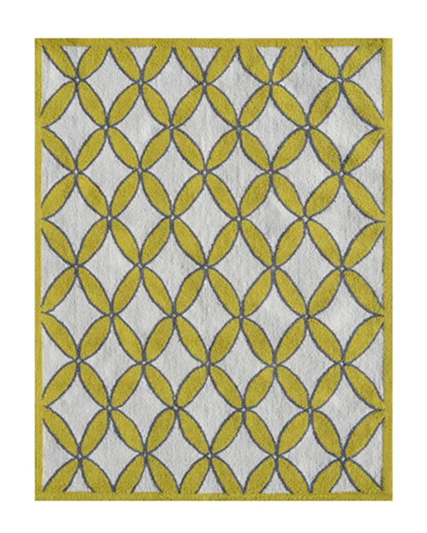 Diamonds Hand-Made Indoor/Outdoor Rug - Yellow, Polyester image