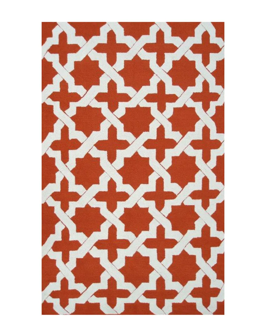 Escher Hand-Made Indoor/Outdoor Rug - Orange, Polyester