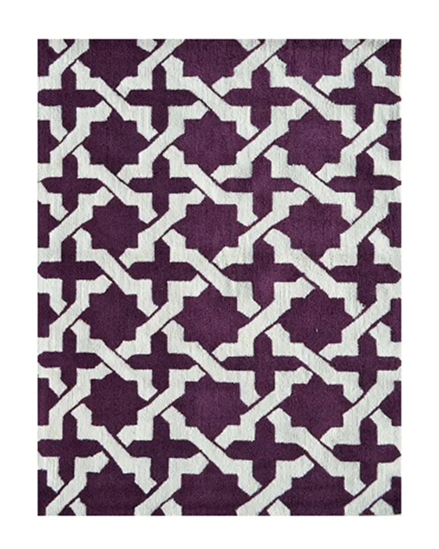 Etchy Hand-Made Indoor/Outdoor Rug - Aubergine, Polyester