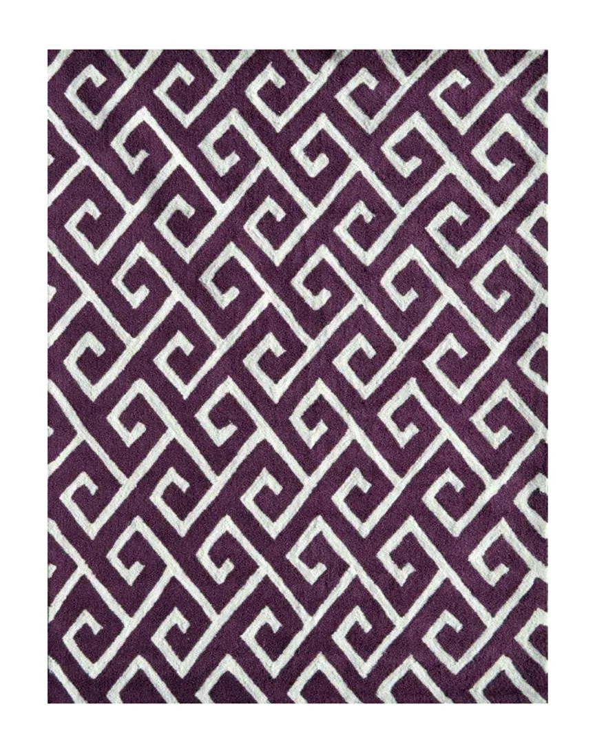 Greek Hand-Made Indoor/Outdoor Rug - Aubergine, Polyester