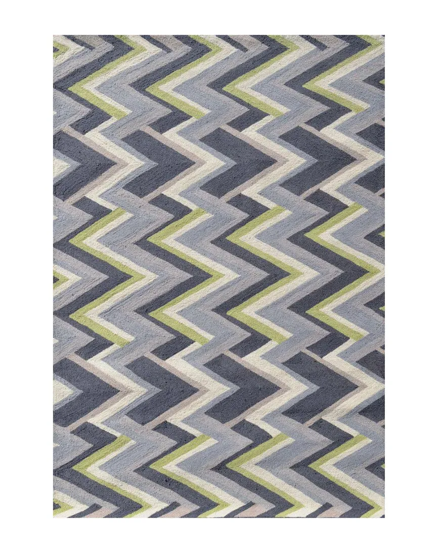 Grey Vector Hand-Made Indoor/Outdoor Rug - Grey, Acrylic