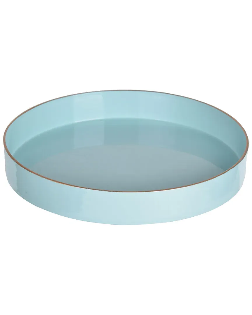 Home Blue Mimosa Round Tray - Turquoise image