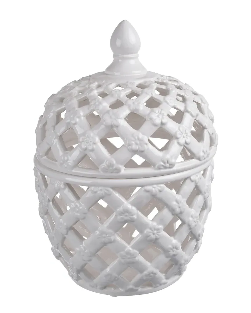 Home White Lidded Jar - Mint image
