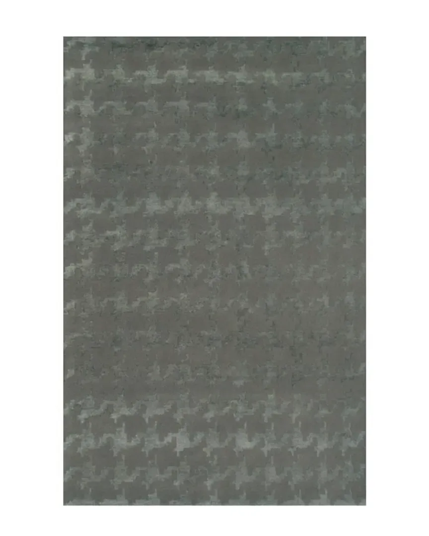 Houndstooth Hand-Made Rug - Taupe, Wool & Silk