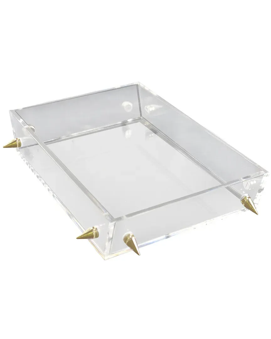 Lucite Small Stud Tray - Clear, Gold image