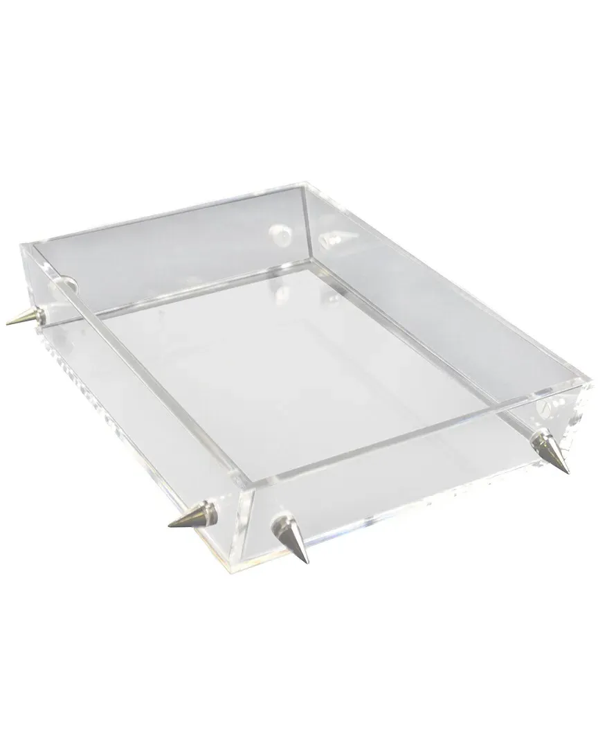 Lucite Small Stud Tray - Clear, Silver