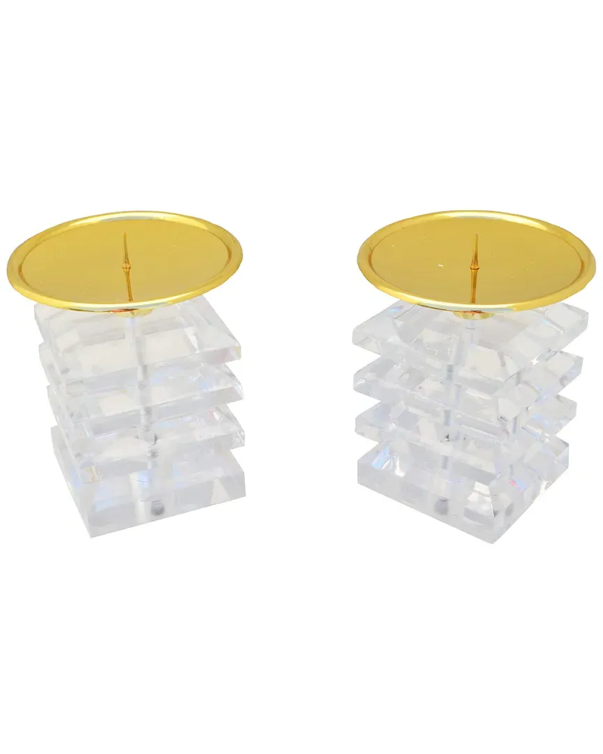 Rococo Candle Sticks - Clear, Lucite image