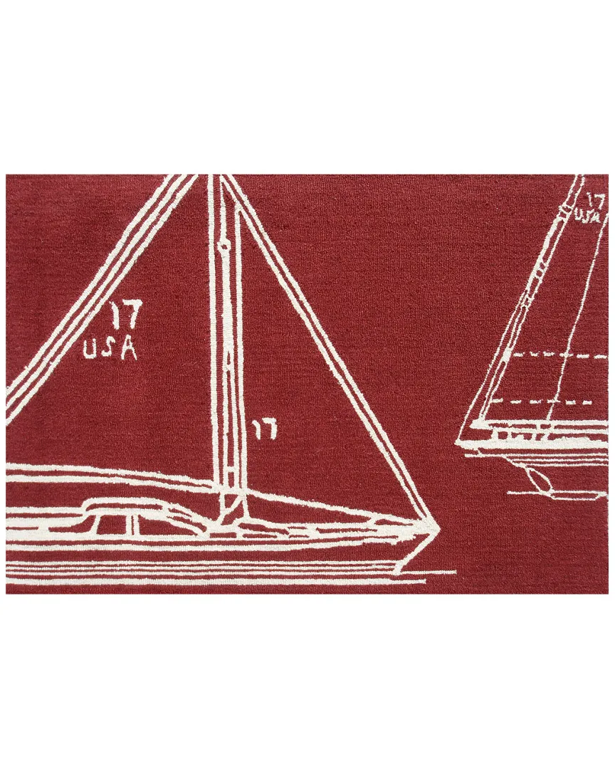 Sail Away Rug - Red White, Polyester image