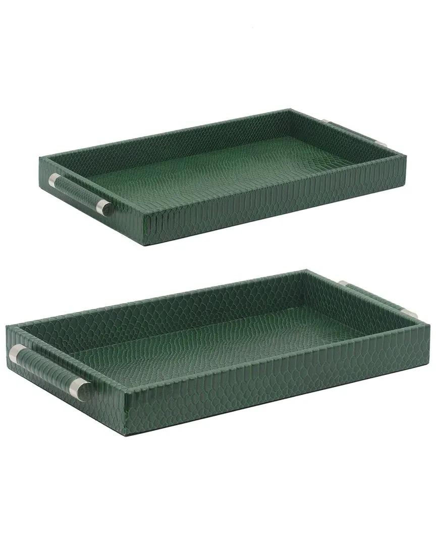 Set of 2 Croc Trays - Green