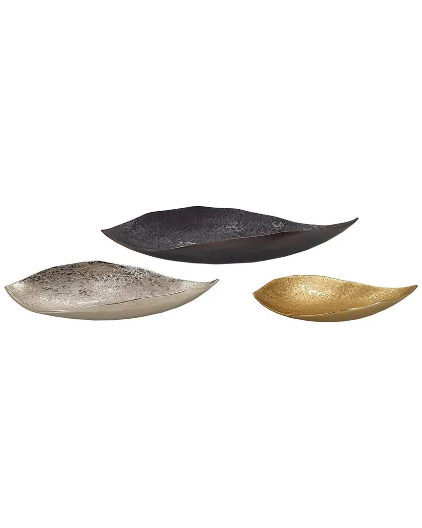 Set of 3 Metallic Nalu Trays - Gold, Aluminum image