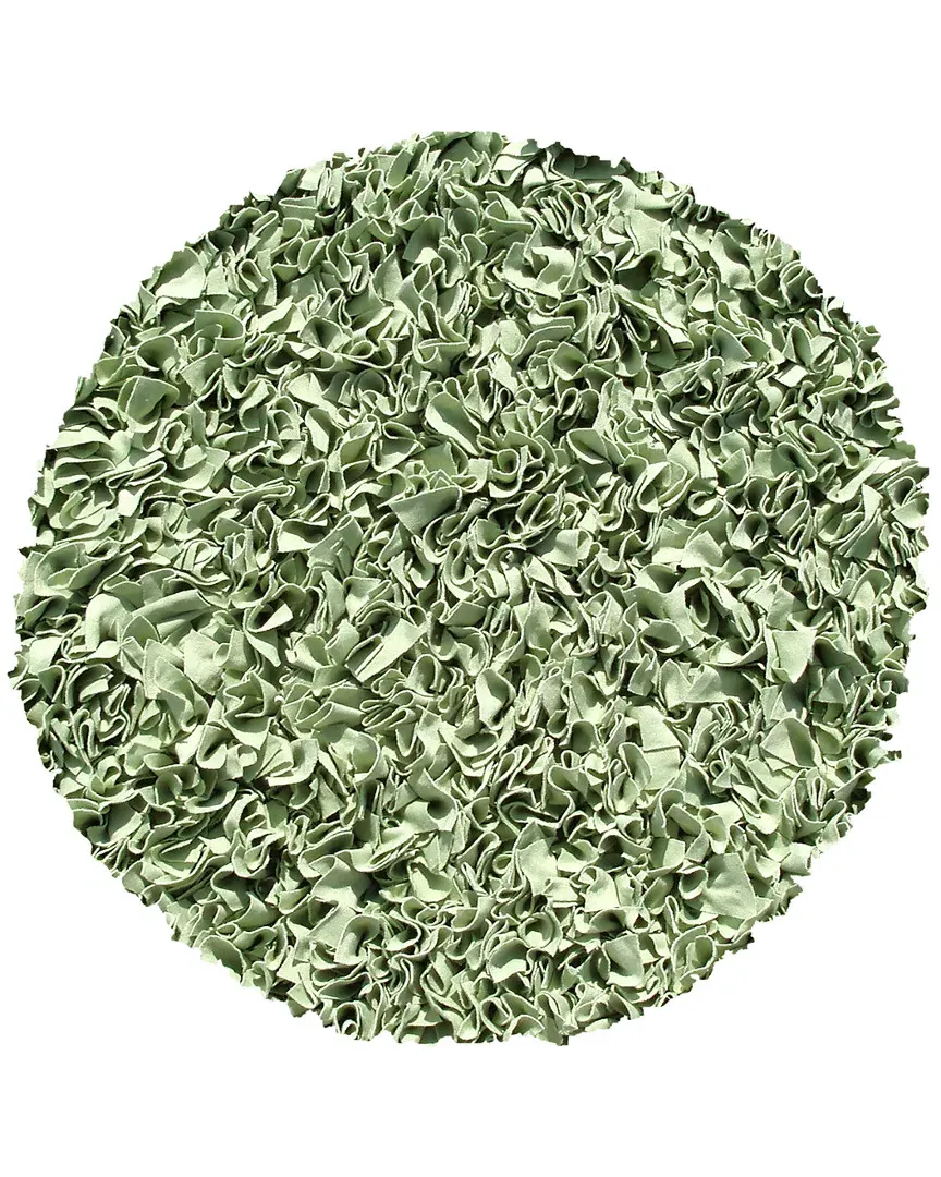 Shaggy Raggy Hand-Made Rug - Sage Green, Cotton Jersey