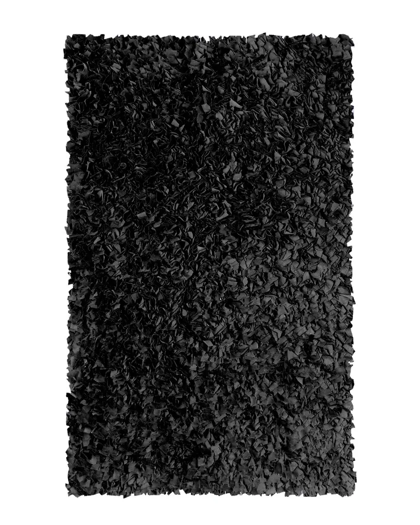 Shaggy Raggy Hand-Made Shag Rug - Black, Cotton Jersey