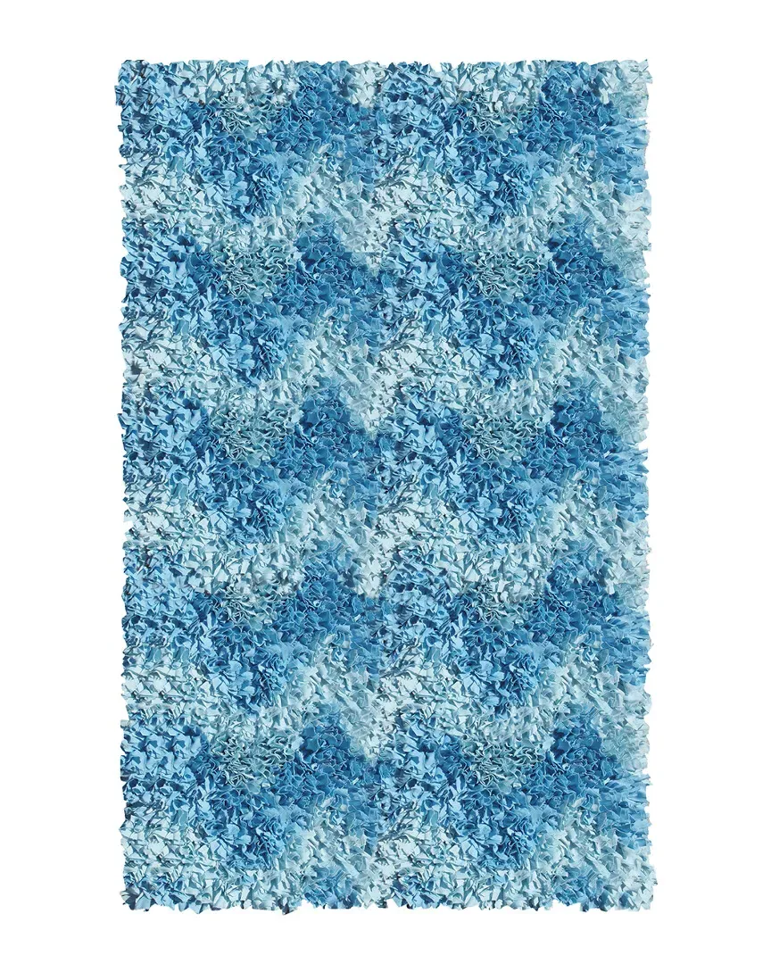 Shaggy Raggy Hand-Made Shag Rug - Blue, Polyester Jersey