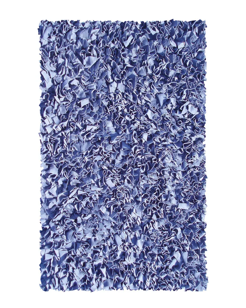 Shaggy Raggy Hand-Made Shag Rug - Dark Blue, Cotton Jersey image