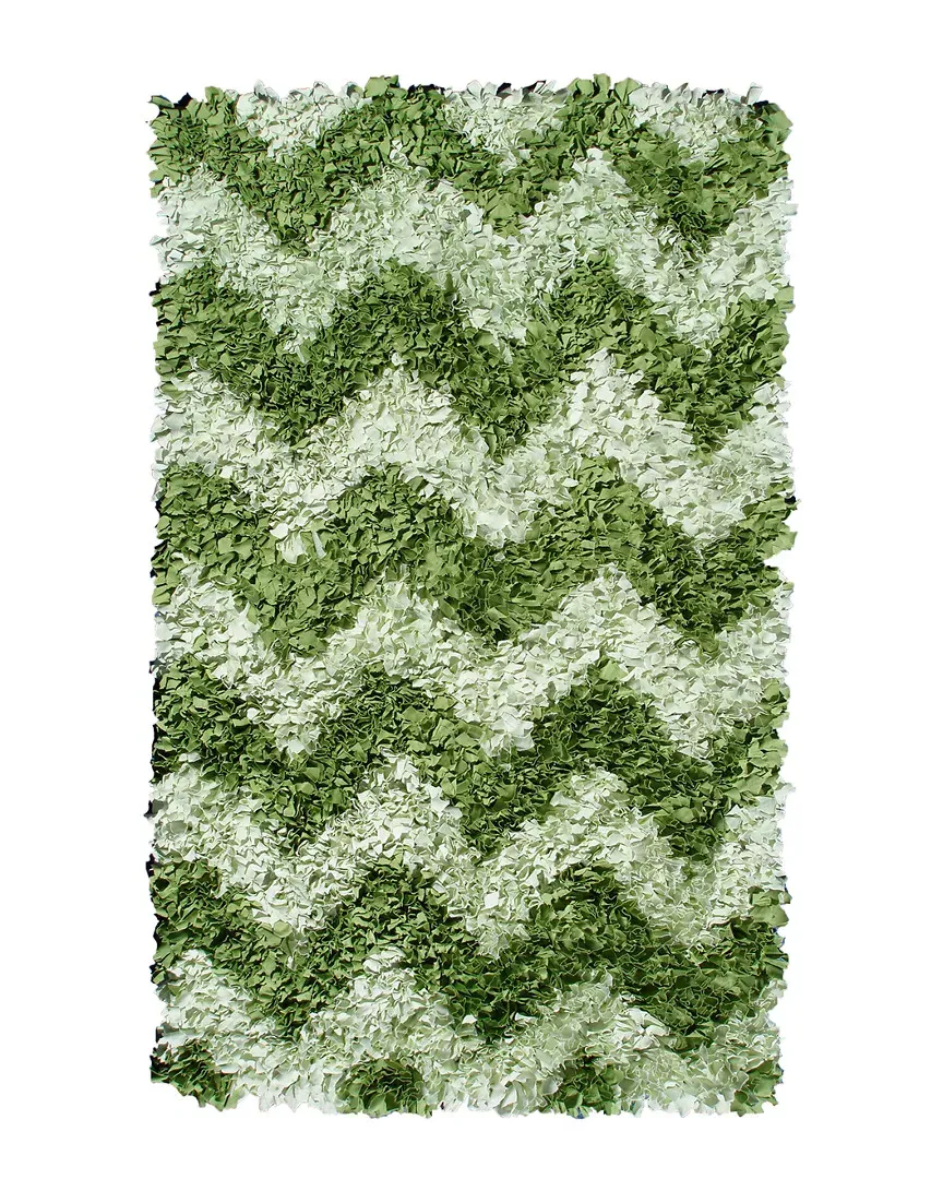 Shaggy Raggy Hand-Made Shag Rug - Green, Polyester Jersey