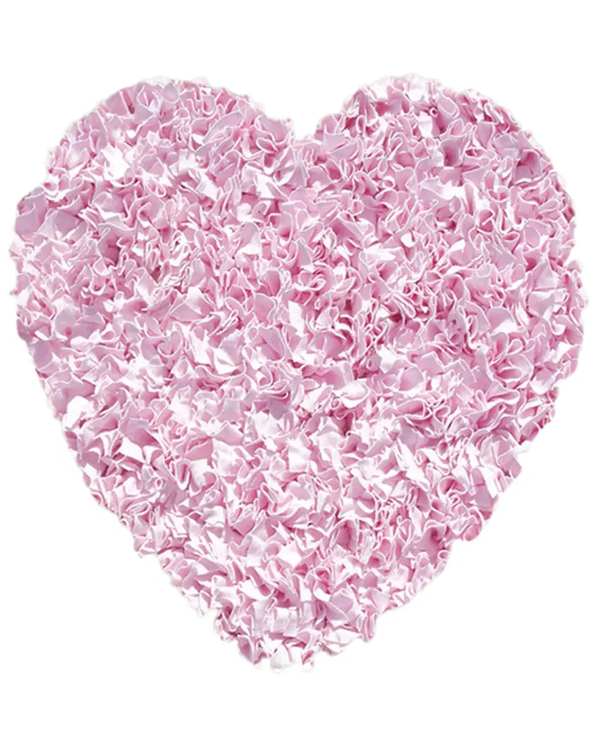 Shaggy Raggy Hand-Made Shag Rug - Pink Heart, Cotton Jersey